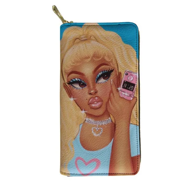 

Female Wallet Black Art Afro Lady Girls Printing PU Leather Women's Purse Coin Cash Fashion Wallets for Ladies, Customized