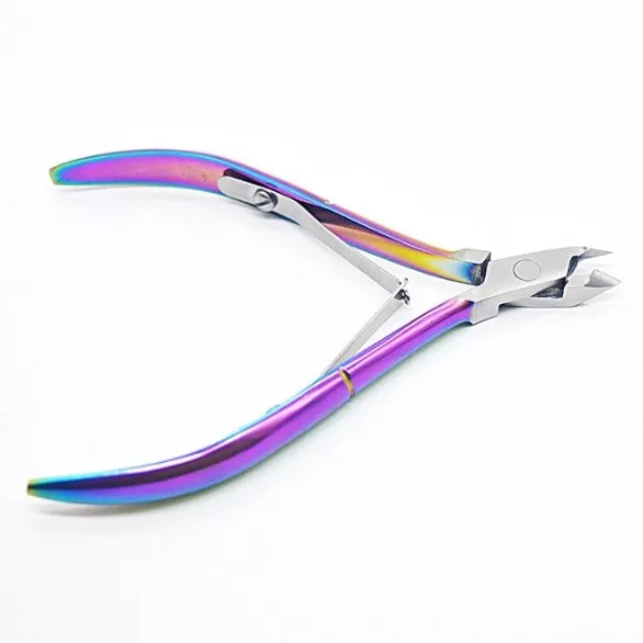 

Aokitec Professional Rainbow Manicure Tools Nipper Cutter Titanium Cuticle Nail Clipper, As picture