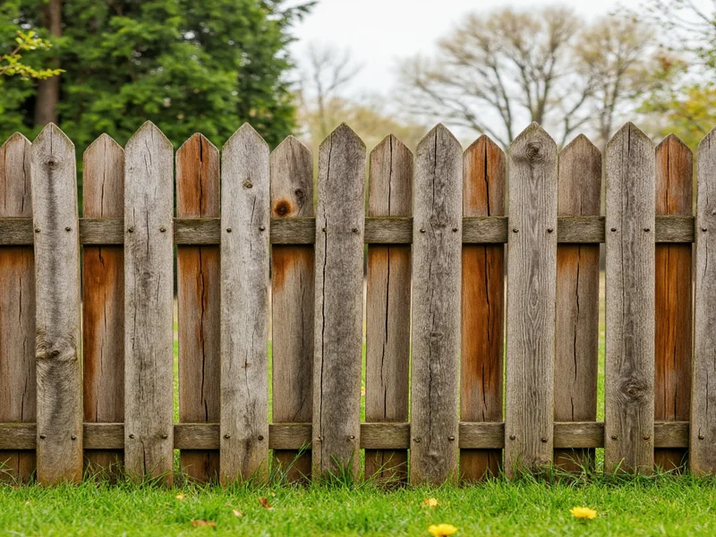 Handcrafted picket fence using reclaimed barn wood planks