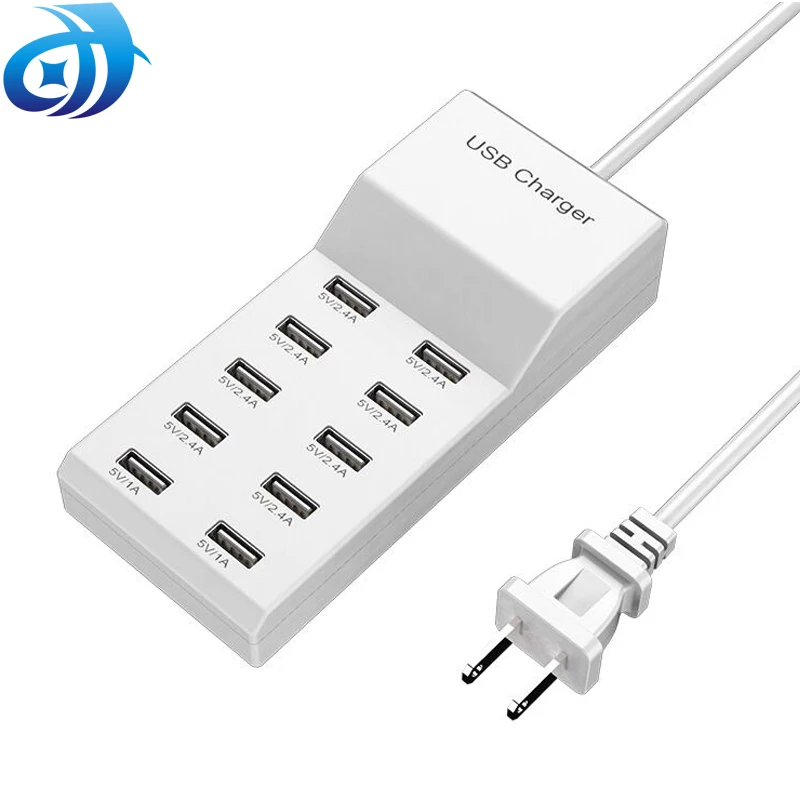 

USB Wall Charger 10-Port USB Charger Station Smart USB Ports for Multiple Devices Smart Phone Tablet Laptop Computer