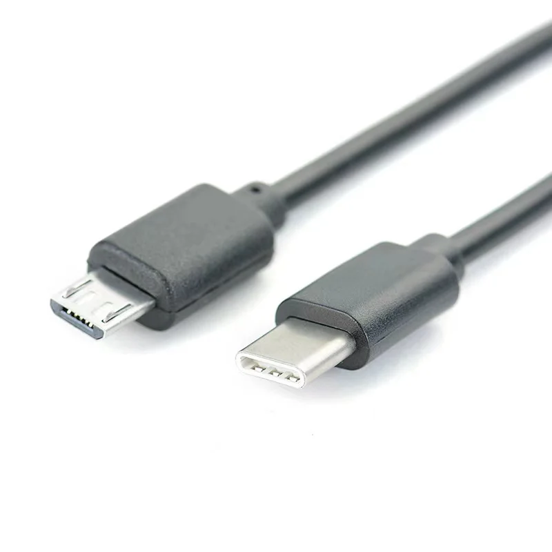 

30cm black Micro usb 5pin male to USB C male date power charge otg cable, Colorful