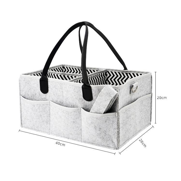 

Portable Nursery Storage Bin for Diapers, Baby bibs, Toys | Newborn Essentials | Shower Gift Basket | Foldable, Light grey