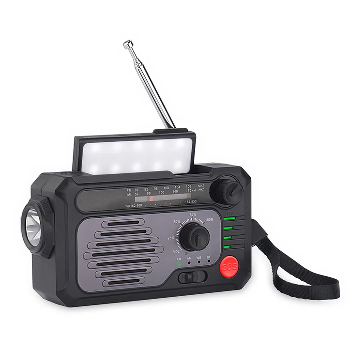 

Emergency Solar Hand Crank Dynamo 2000Mah Speaker FM AM SW Portable Radio