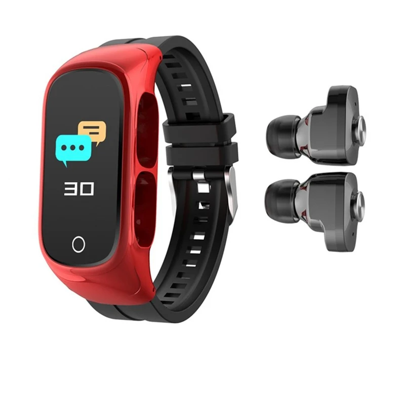 

N8 Smart Watch earbuds with Earphone 2 in 1 Smartwatch Wireless Earbuds with Heart Rate Monitor TWS Earphone Inside Smart Watch, Black ,red,blue