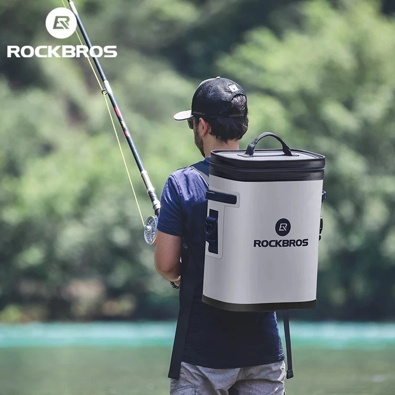 

ROCKBROS summer Picnic BBQ Cooler Bag totally Waterproof 20L Large Capacity Cold drinks Backpack Fishing Road trip Cooler Box