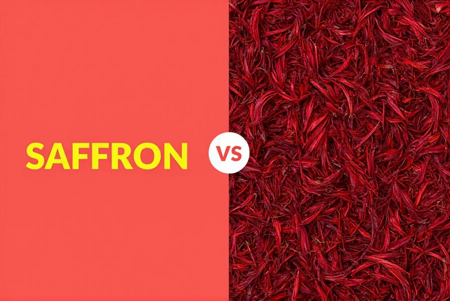 Close-up photograph of genuine saffron threads showing deep red color with orange tips against white background