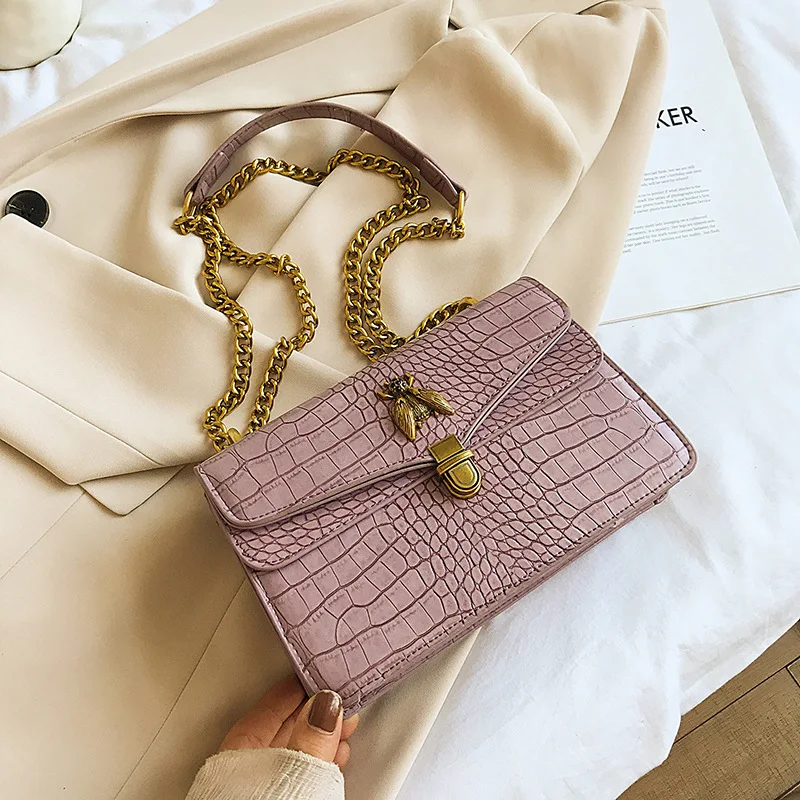 

Crocodile Purses Tote Leather Purses Bee Handbags Small Shoulder Women Messenger Bag