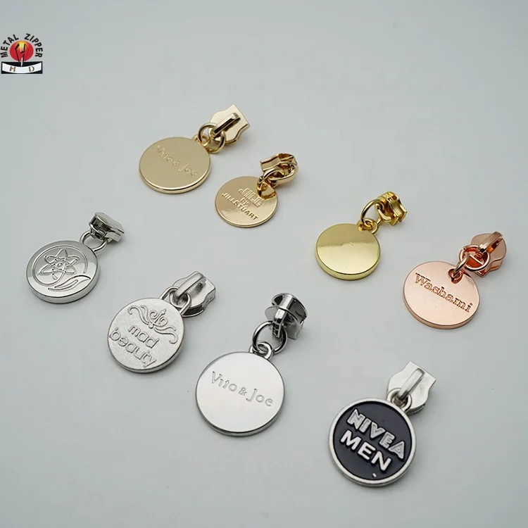 

high quality Metal round zipper puller  slider, Golden or customized