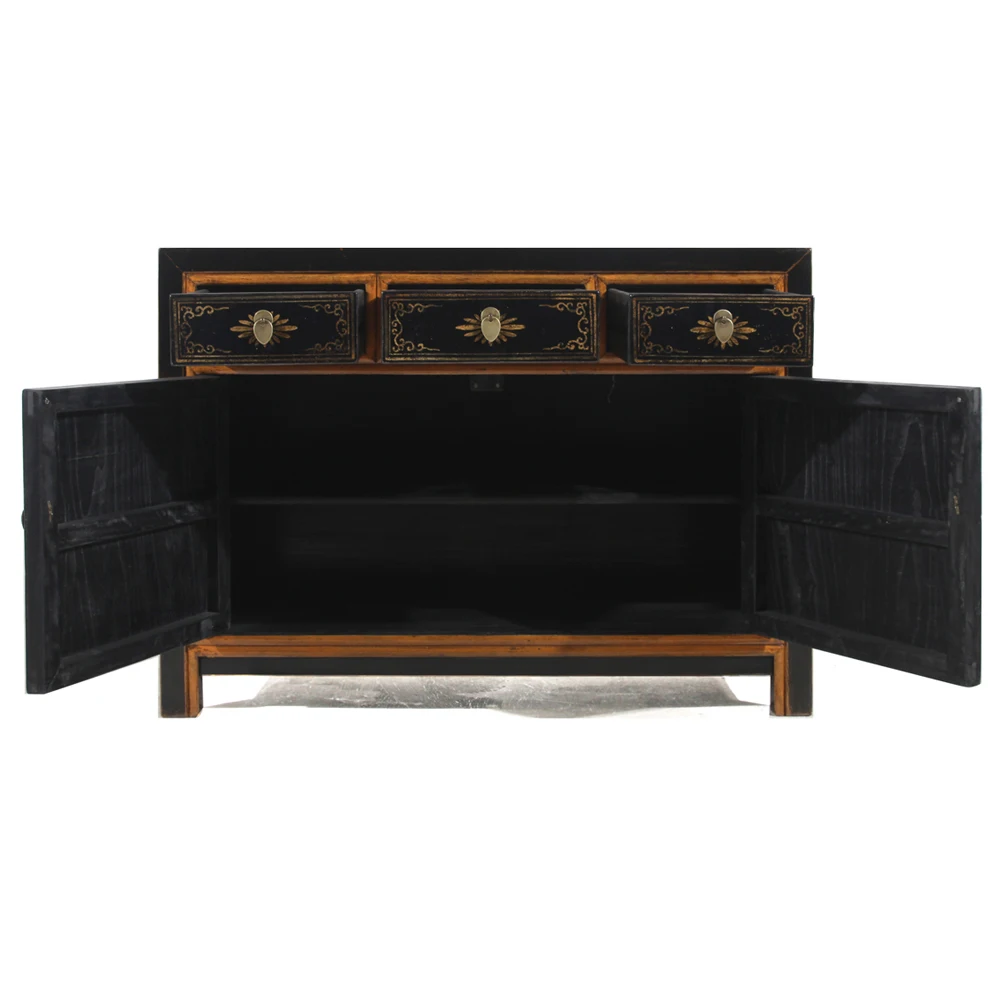 
solid wooden painted furniture antique furniture bar cabinet classic painting bedside cabinets three drawers two doors cabinets 