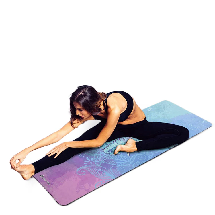 

customized non slip super soft and luxurious fitness microfiber suede rubber suede yoga mat print