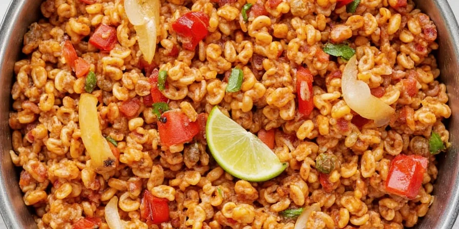 Jambalaya with visible pieces of okra