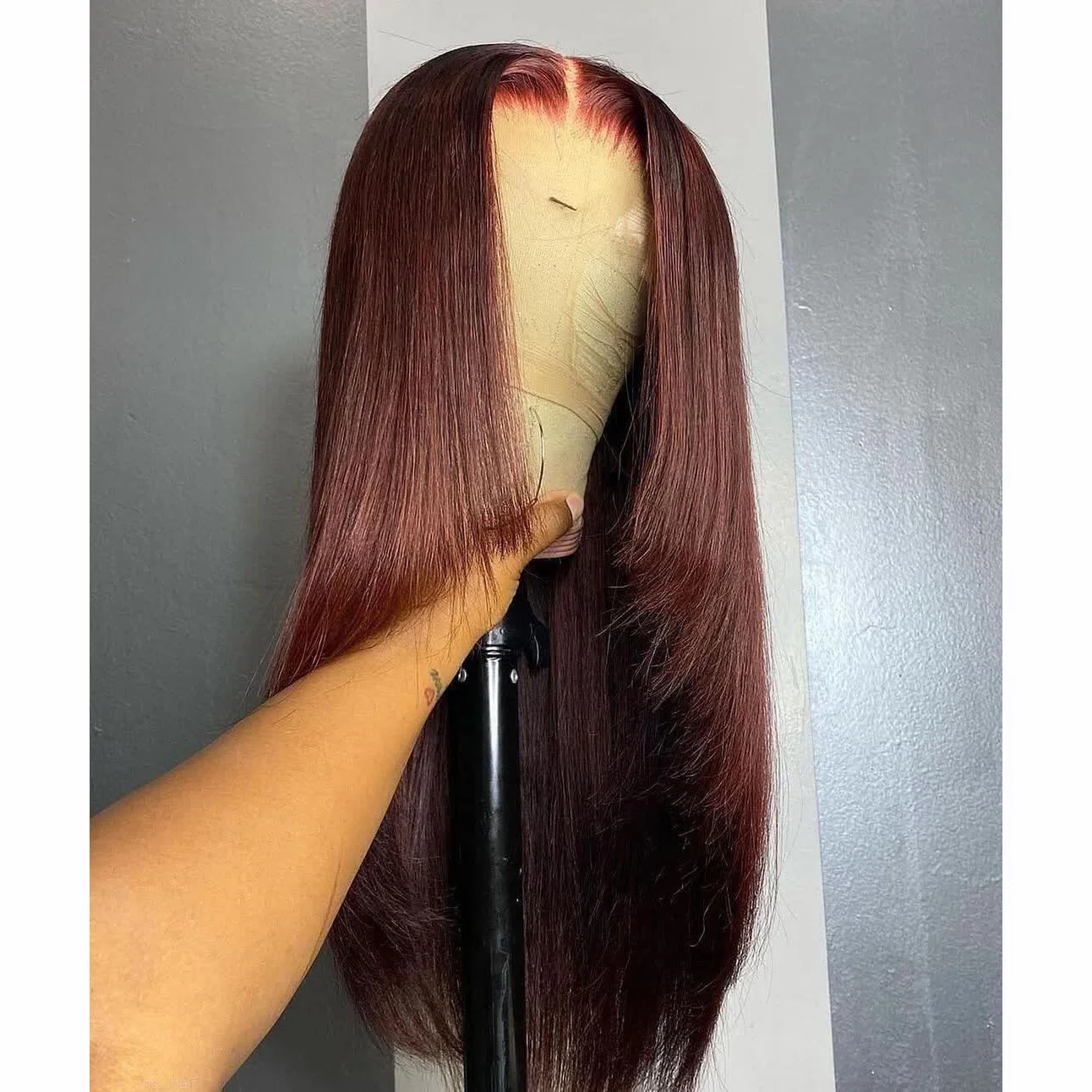 

New arrival 99j red frontal wigs burgundy color lace frontal wigs pre plucked 13x4 cuticle aligned lace frontal wig