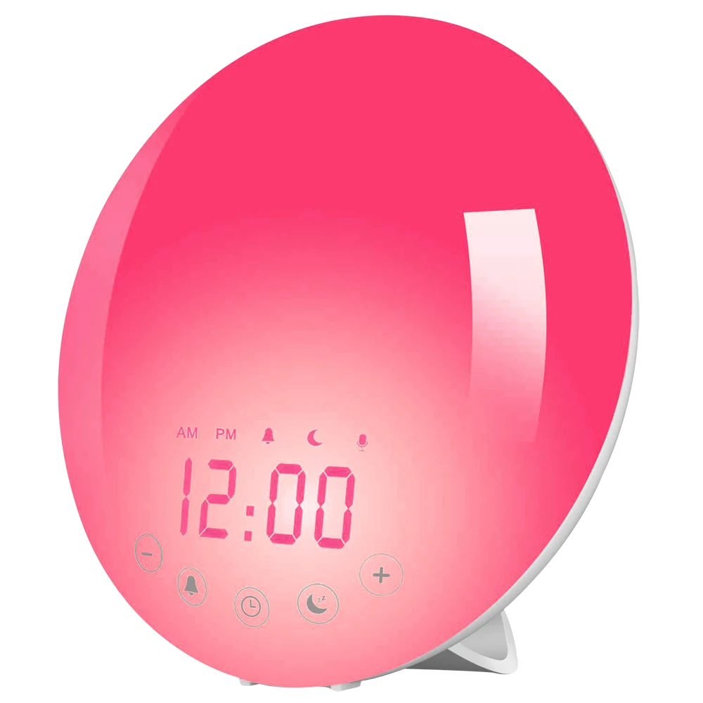 

Home Sunset Natural Sound Digital Sunrise Alarm Clock 7 Color Digital Clock Modern Wake Up Light