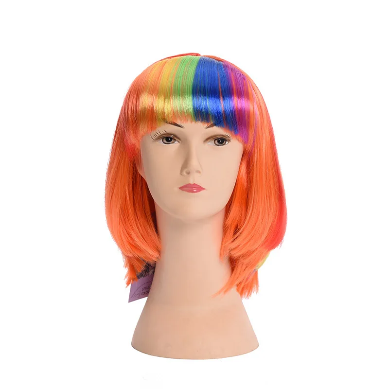 

European And American Wholesale Halloween Wig Headgear Do Not Dye Perm Cosplay Wig Cute Student Short Straight Wig