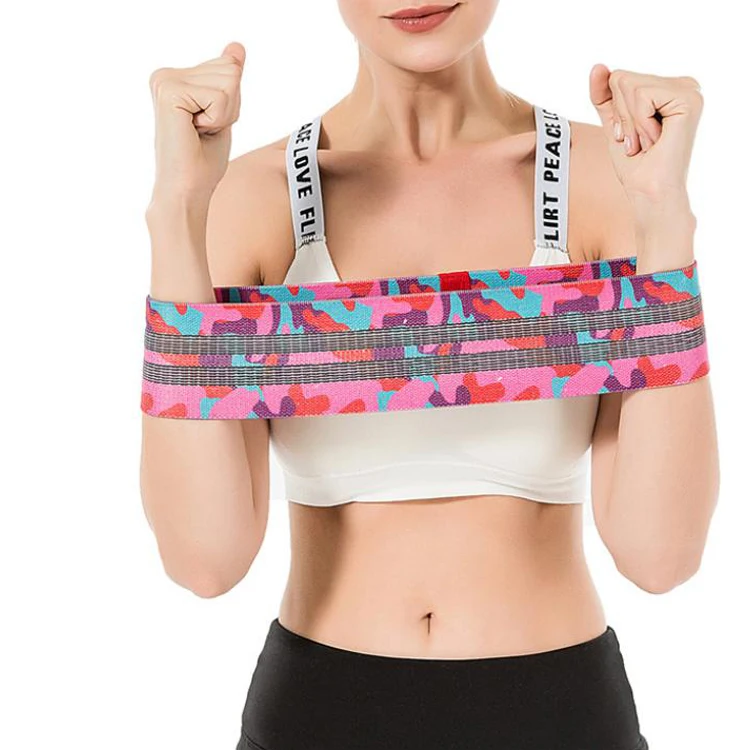 

Hot Selling Hip Circle Band Custom Logo Non Slip Elastic Booty Band Fabric, Camouflage