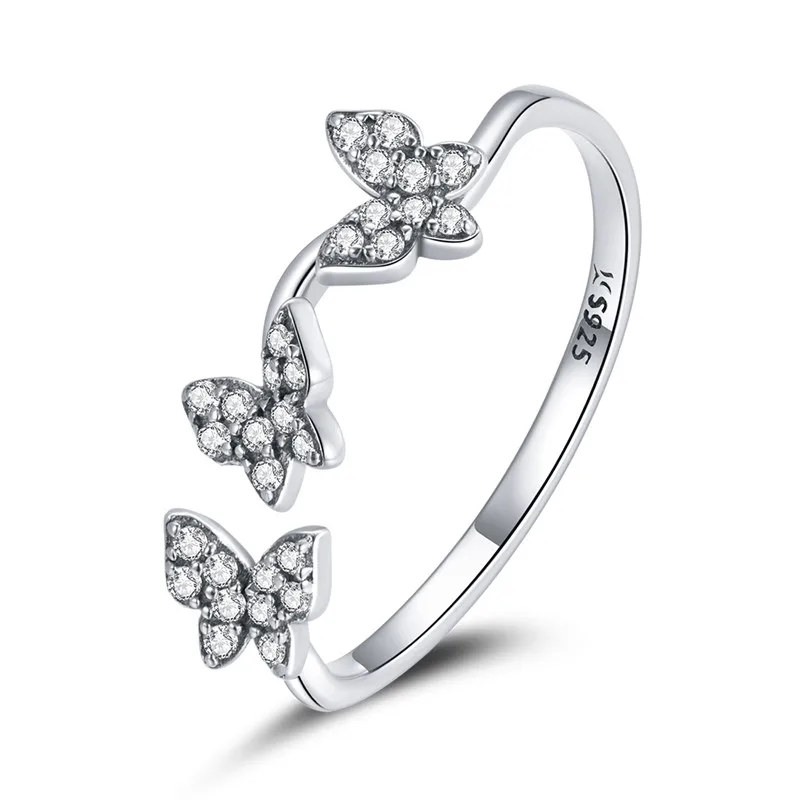 

SCR704 Wholesale price butterfly 925 sterling silver adjustable rings