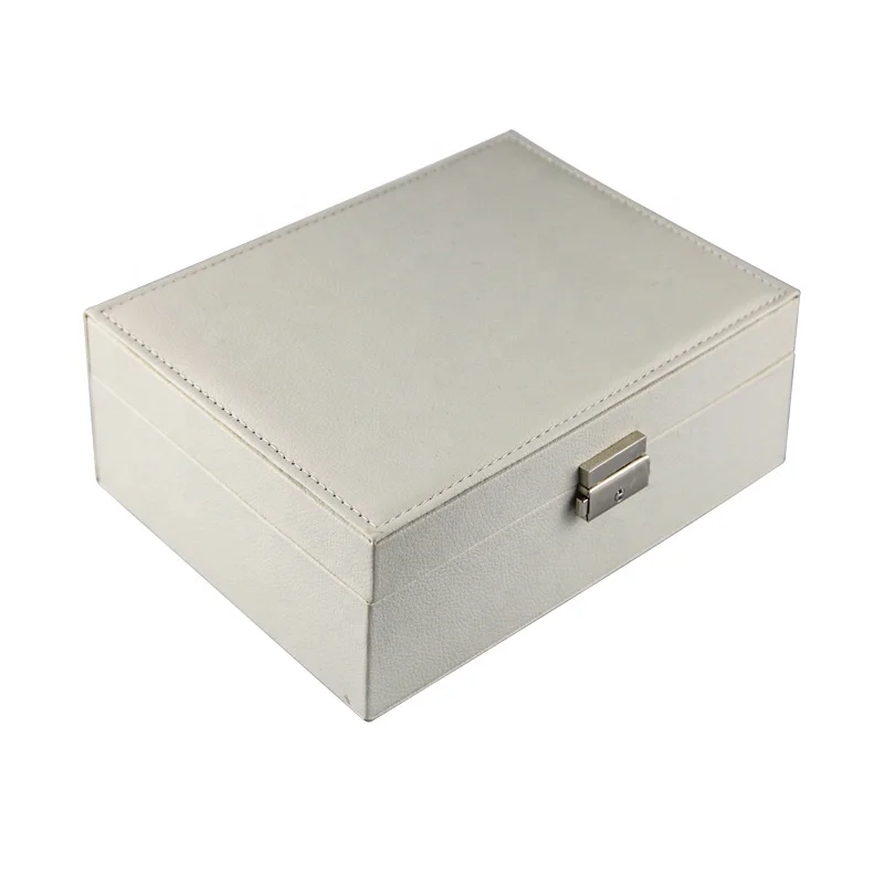 

New Arrival Leather Box Jewellery organizer Packaging Jewelry Storage Box, Beige