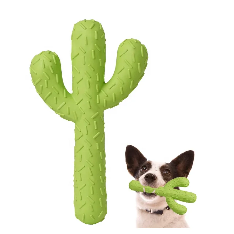 

Hot Sale Durable Rubber Cactus Tough Toys for Training and Cleaning Teeth Dog Chew Toys