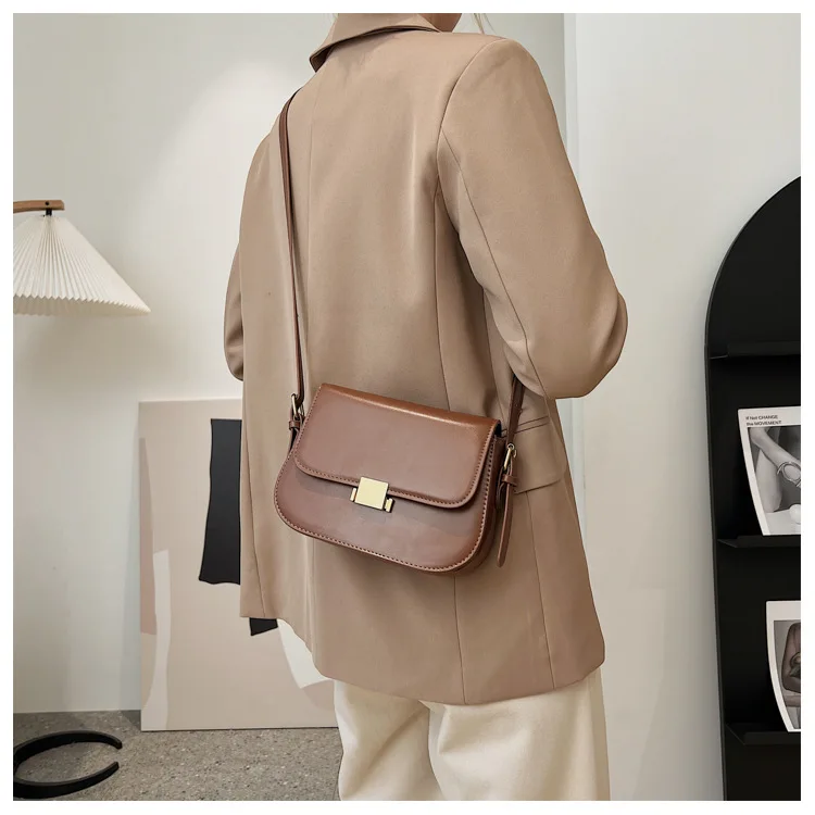 

Custom logo messenger crossbody bag messeng bags should snap-on diagonal saddle bag, Black, brown, coffee