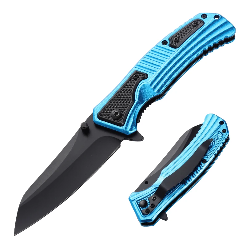 

high carbon 420J2 aluminum handle folding knife light weight edc backpacking pocket knife outdoor camping best gift knife