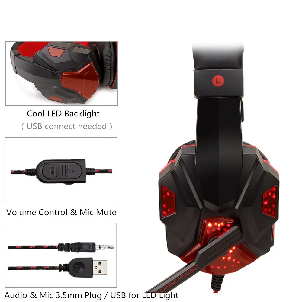 Soyto Sy830mv Gaming Headphone With Led Light Game Headphone For ...