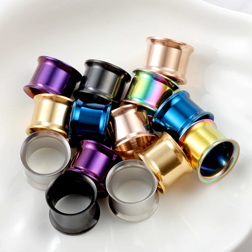 

New arrival 316L stainless steel double flare ear plug Ear Plug Flesh Tunnels Body Piercings Jewelry with Dangles ear piercing