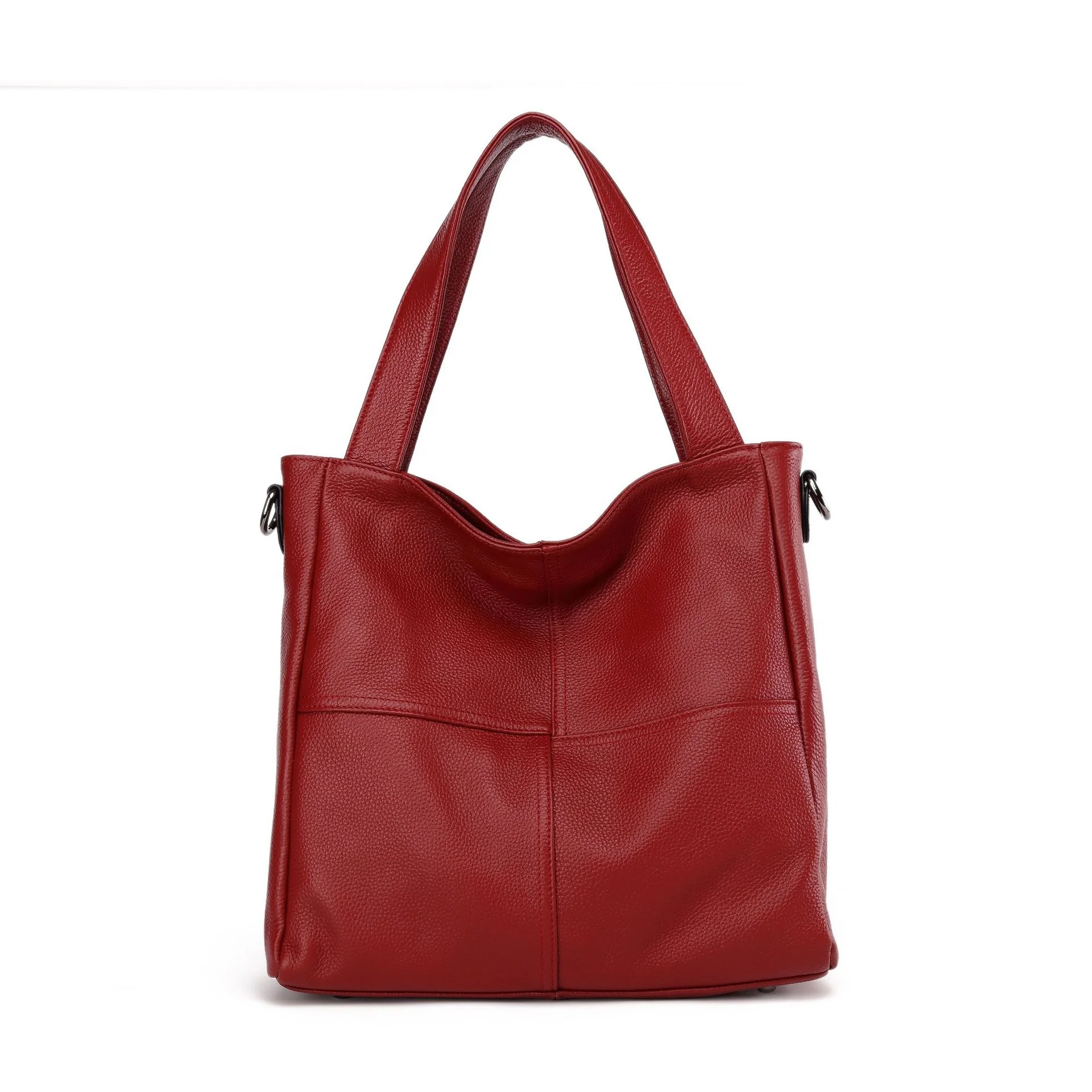 

In stock genuine leather ladies tote handbag Soft Real Leather Capacity Shoulder Bags for women custom logo, Customized