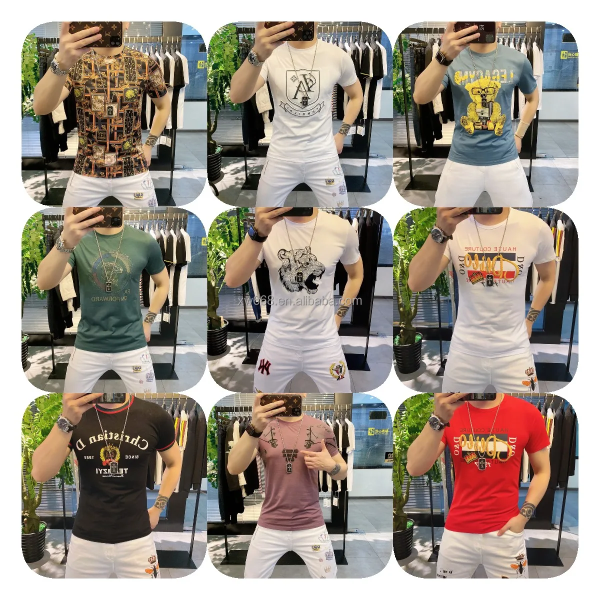 

2022 new hot summer men's T-shirts short sleeves round collar high quality cotton personalized T-shirt wholesale, Customized color