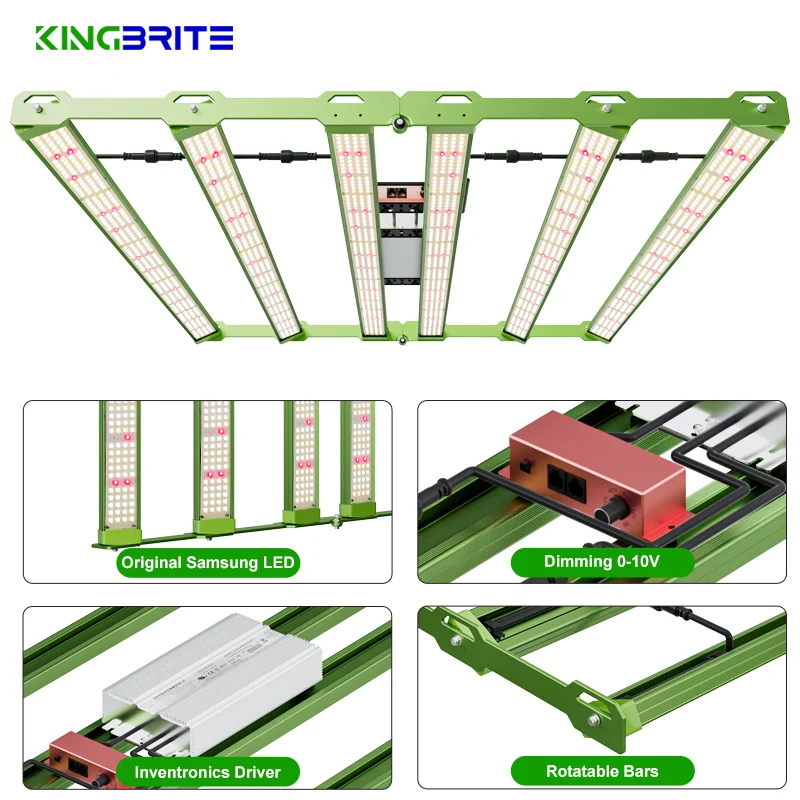 

2.948umol/J Kingbrite 600W Samsung LM301H EVO Bars Led Grow Lamp Plant Light Rotate Inward/Outward