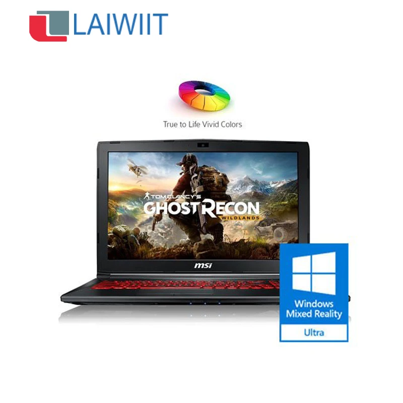 

LAIWIIT Used 15.6" i7 gaming laptop GTX1060 6Gb Msi gaming notebook Desktop PC, Black