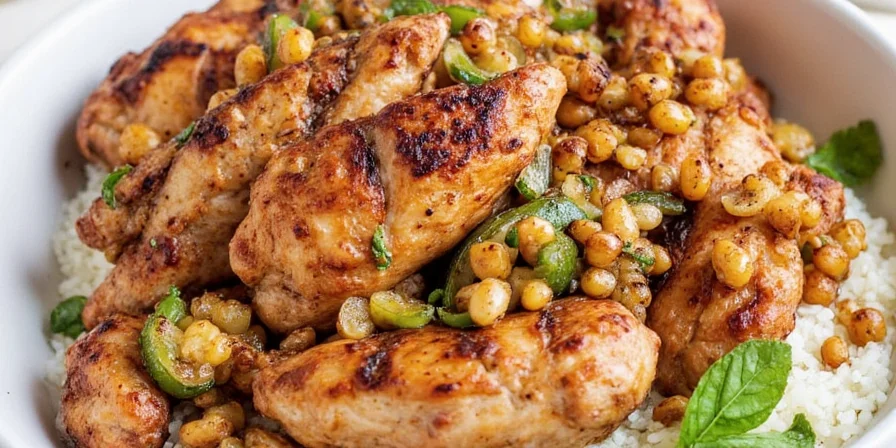 Grilled chicken with lemon slices