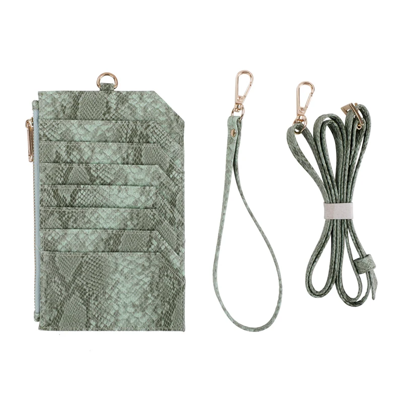 

Wholesale 2020 New Design Zipper Snake Card Purse Mobile Phone Bags Women Wallet Good Quality Python Pattern Slim Long PU 3 Pcs, Green, blue, maroon, black, brown, khaki