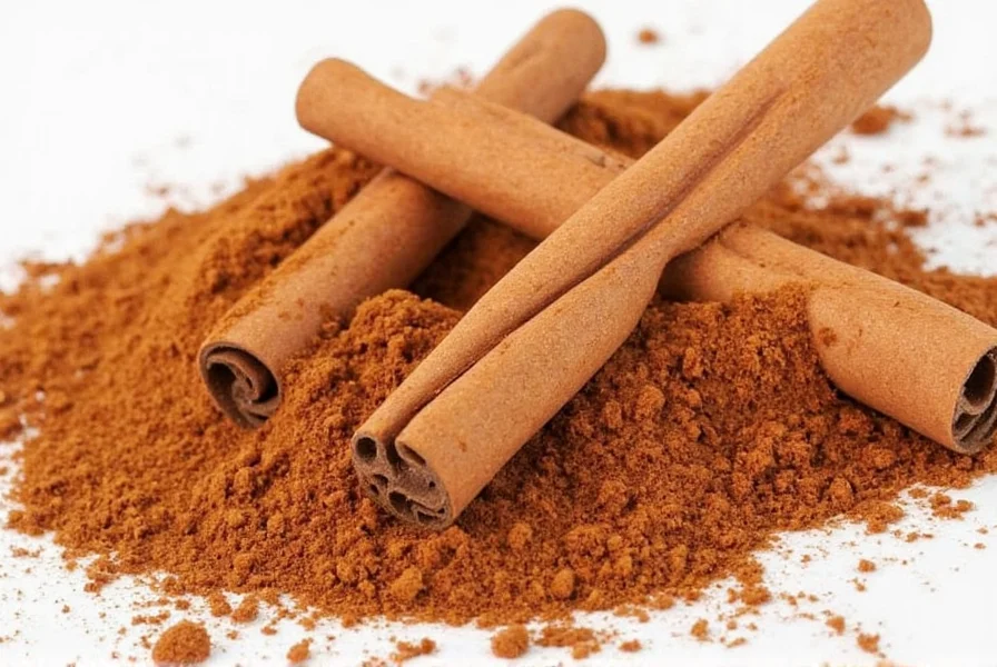 Close-up of cinnamon sprinkled over apple pie filling