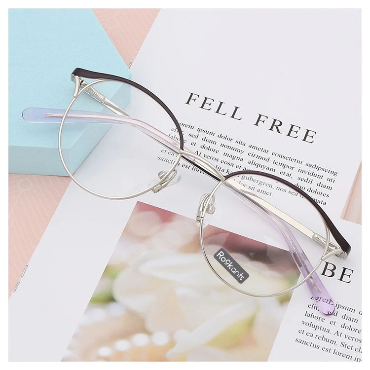 

Metal Frame Anti Blue Light Glasses Optical Frames For Girls Fit Prescription Lens Myopia Glasses Italy Design, 3 colors