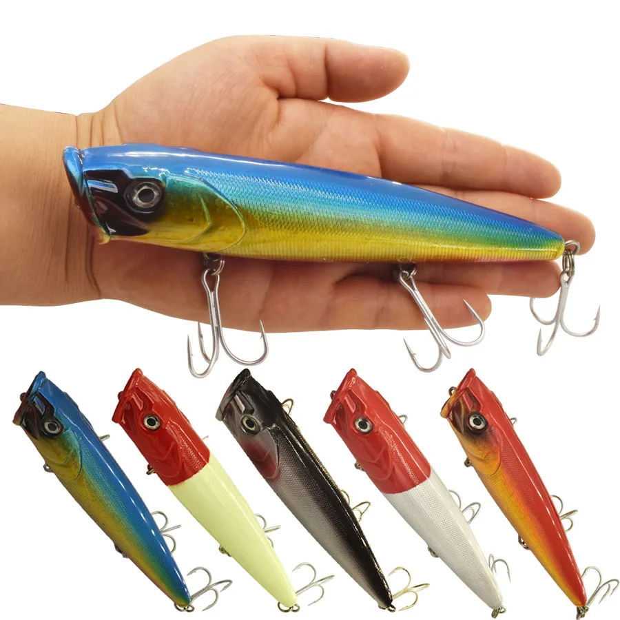 

70g/180mm big size heavy floating popper lure bait marine boat trolling big lure game super body plastic wobbler bait