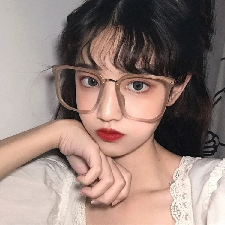 

New arrival vogue metal optical eyeglasses oversize irregular transparent spectacles women anti blue light clear glasses frame, Mix color or custom colors