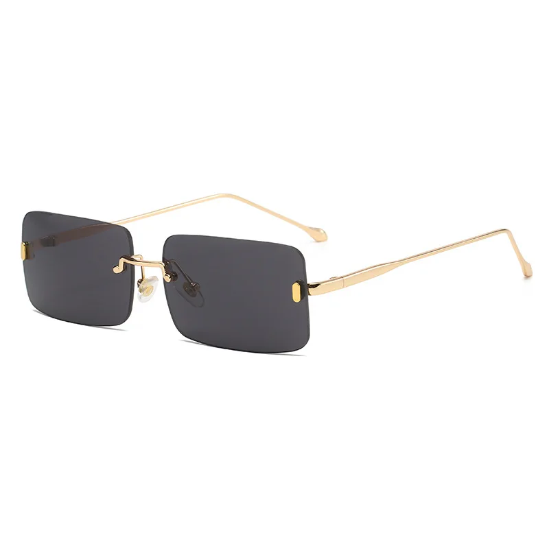 

Rimless Rectangle Sunglasses for Women Men Fashion Clear Green Frameless Sun Glasses Ladies Vintage Shades Eyewear