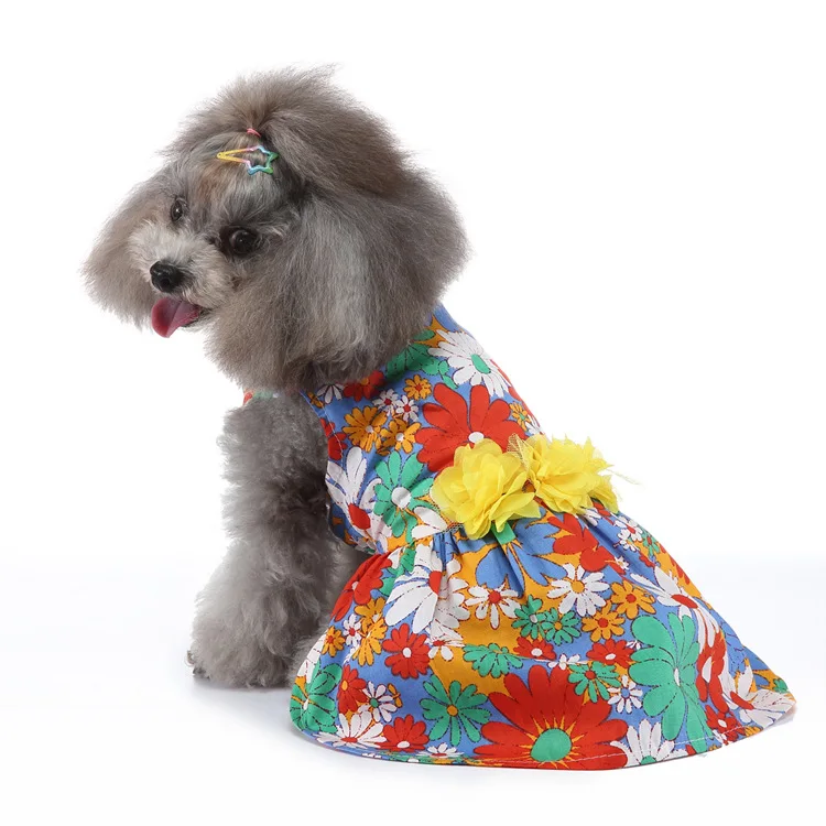 

New Design Lovely Cute Spring Summer Small Fancy Dress Stripe Froal Princess Pet Dog tutu Dress