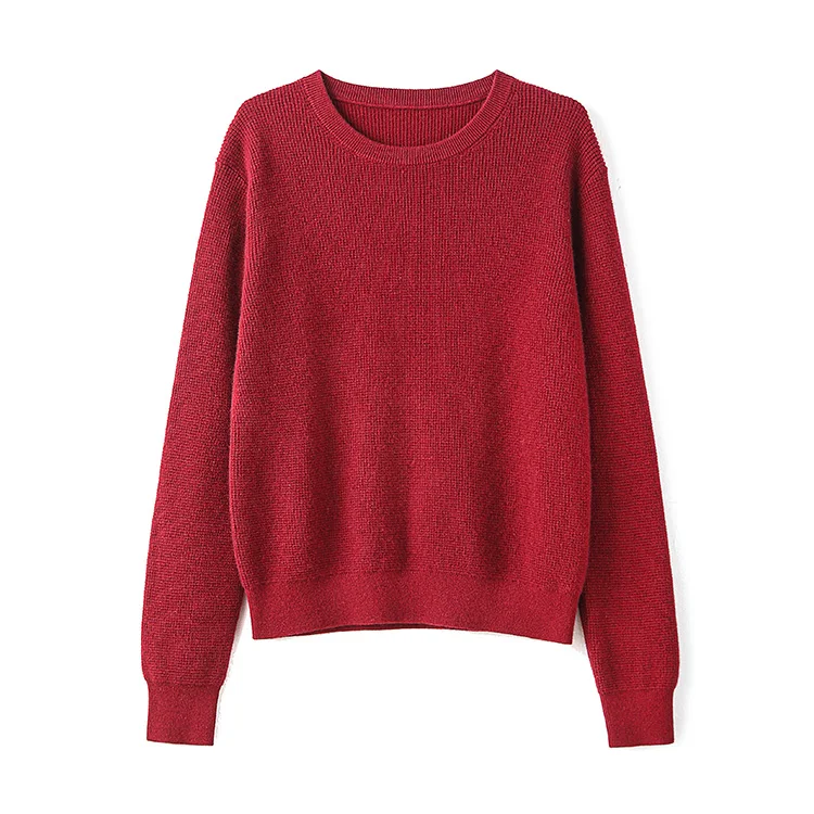 

Wholesales Oversized Winter Casual Long Sleeve Crew Neck Pure Cashmere Pullover Sweater For Men, Khaki red