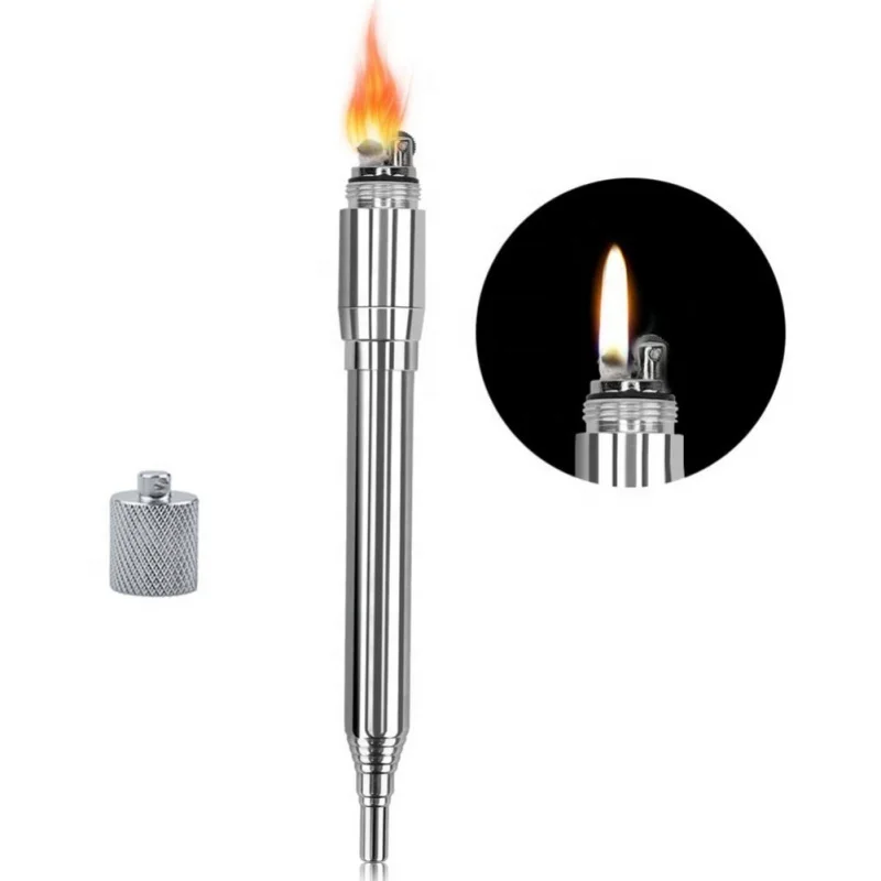

TY Outdoor Cooking Survival Blow Fire Tube Portable Fire Starter Tube Retractable Stainless Steel Camping Lighter