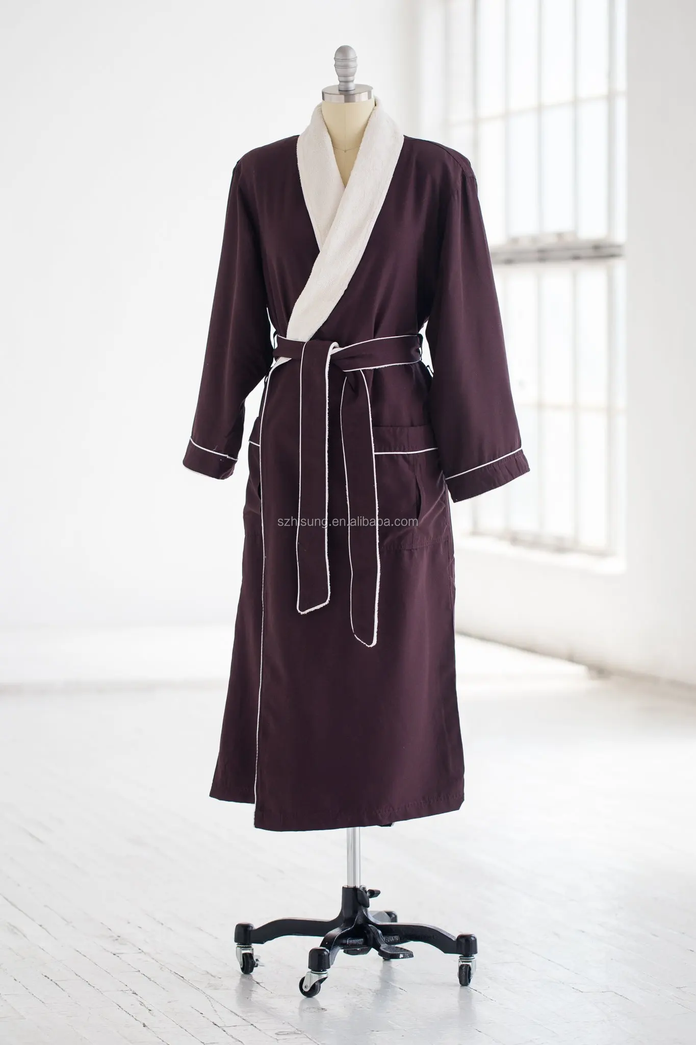Multilayer Robe Luxurious 5 Star Hotel Microfiber Thick Double Layer Shawl Collar ...
