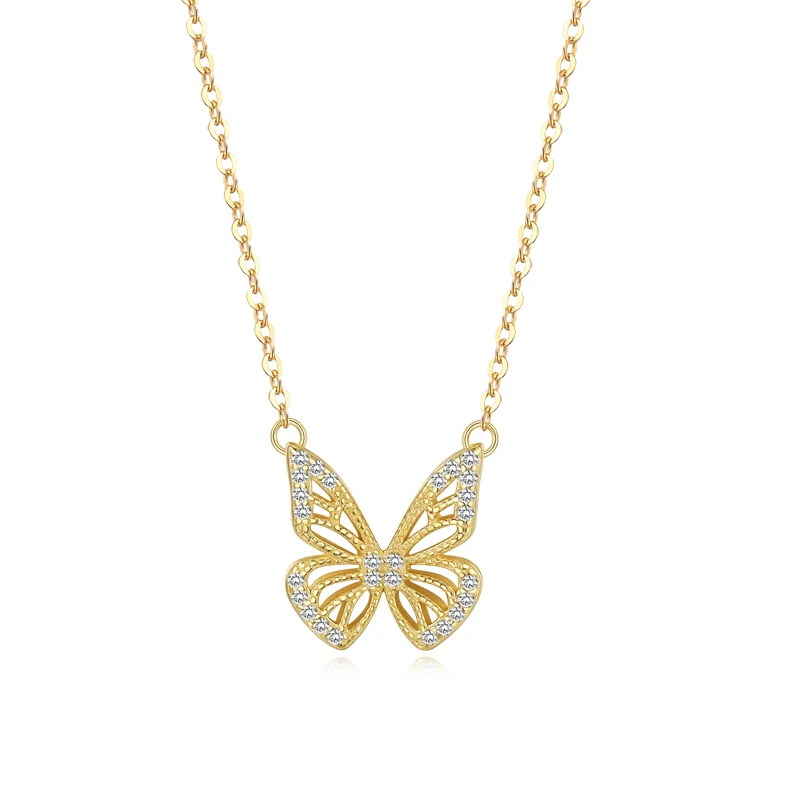 

Dropshipping Wholesale Butterfly Necklace 18K Yellow Gold Plated 925 Sterling Silver Jewellery