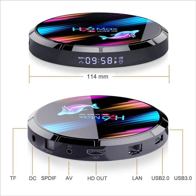 H96 MAX X3 Android 9.0 TV Box - 8K, 2.4G/5G Wifi, BT 4.0