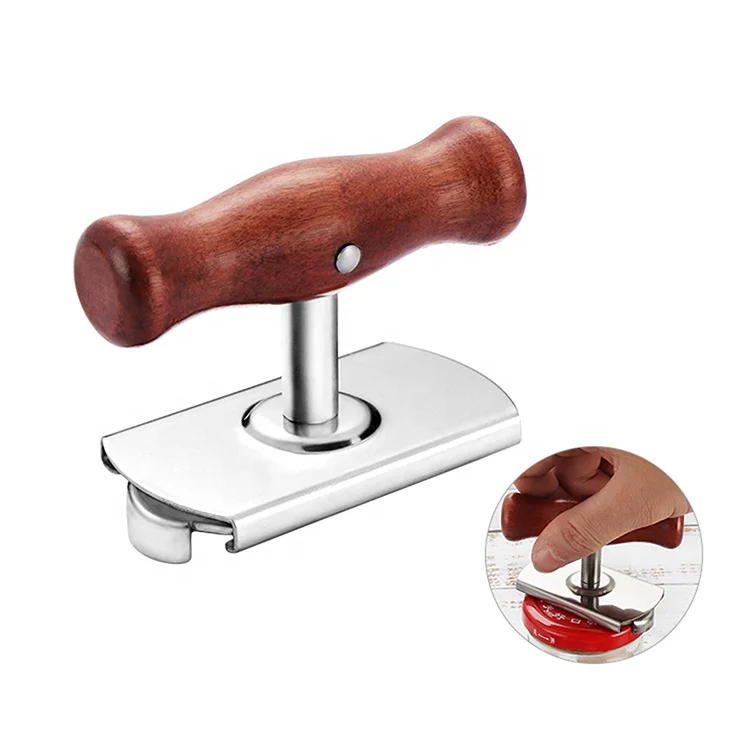 

Stainless Steel Power Saved Jar Opener With Wooden Handle Adjustable For 1-4 Inches Bottle Can