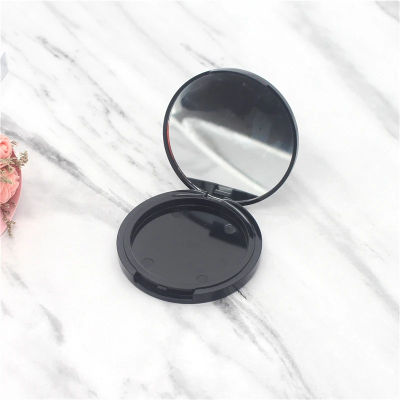 

Customized makeup clear Pressed Round Empty Compact Powder Packaging Case with Mirror
