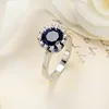 New hot Korean version of the treasure blue simple ladies zircon ring factory direct jewelry spot wholesale