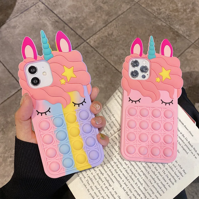

New arrival Silicone Cute Animal unicorn Design Phone case For iPhone 12 Pro max 11 13 X XS XR 6 7 8 Plus SE 2020, 10colors