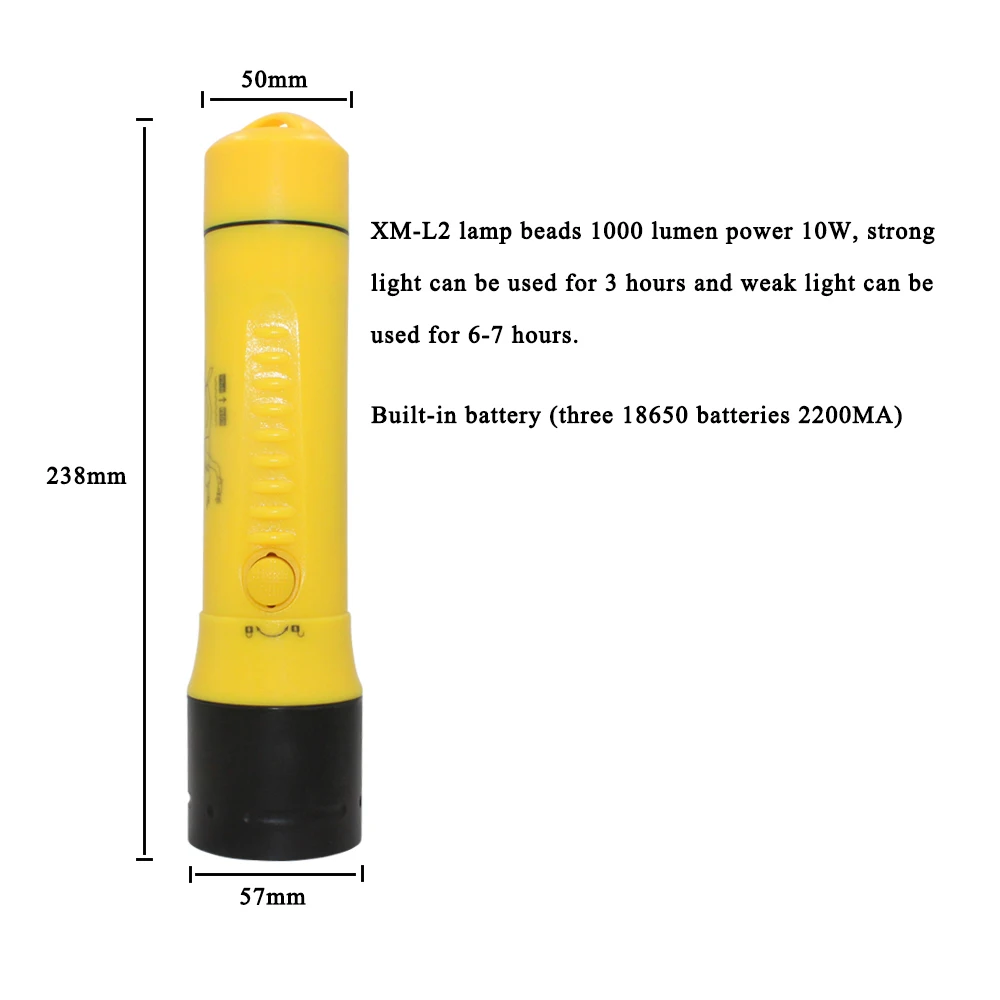 20000Lm XM-L T6 LED Scuba Diving Flashlight Torch 18650 lamp Waterproof 100m 
