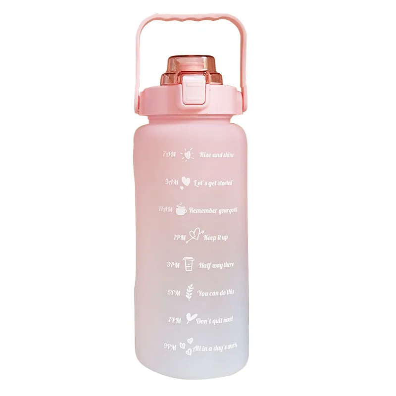 

Large 64 OZ Half Gallon Motivational Water Bottles with Time Marker & Straw, BPA Free Tritan Leak Proof Big Water Jugs with Remo, Customized color acceptable