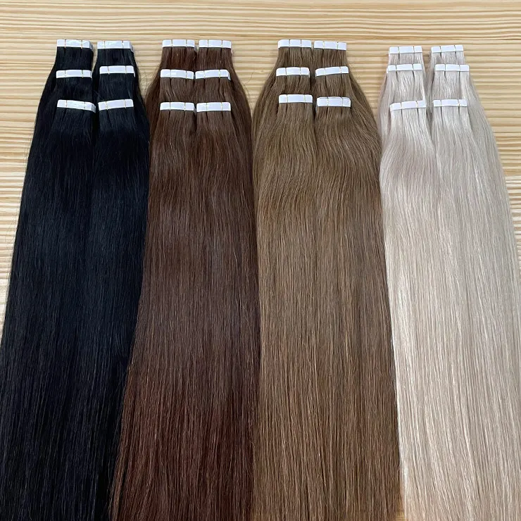 

wholesale machine tape hair extensions vendors straight cuticle aligned virgin remy tape in hair extension hair human